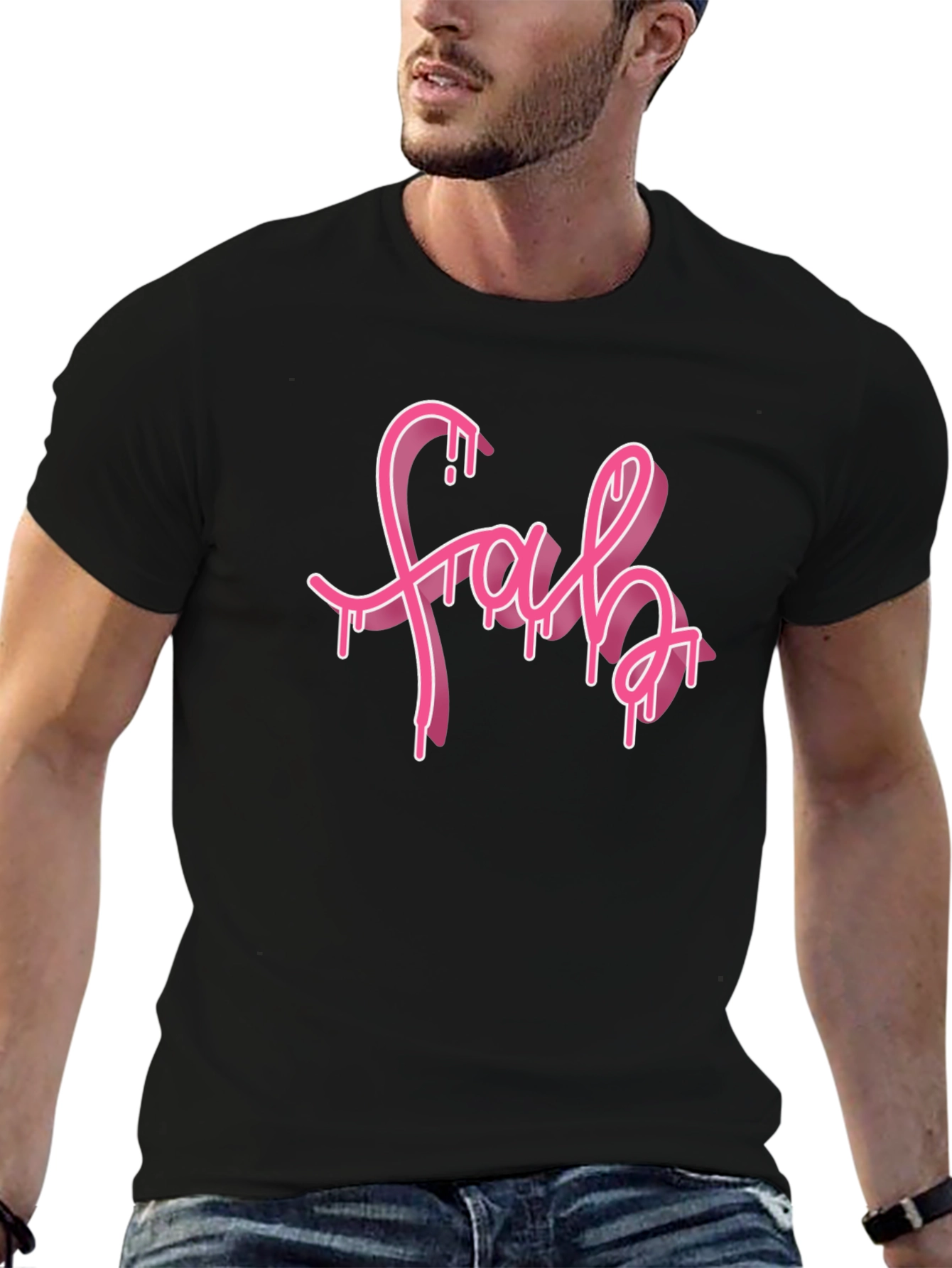 Fab Drip Tee - Trendy Graphic Black T-Shirt