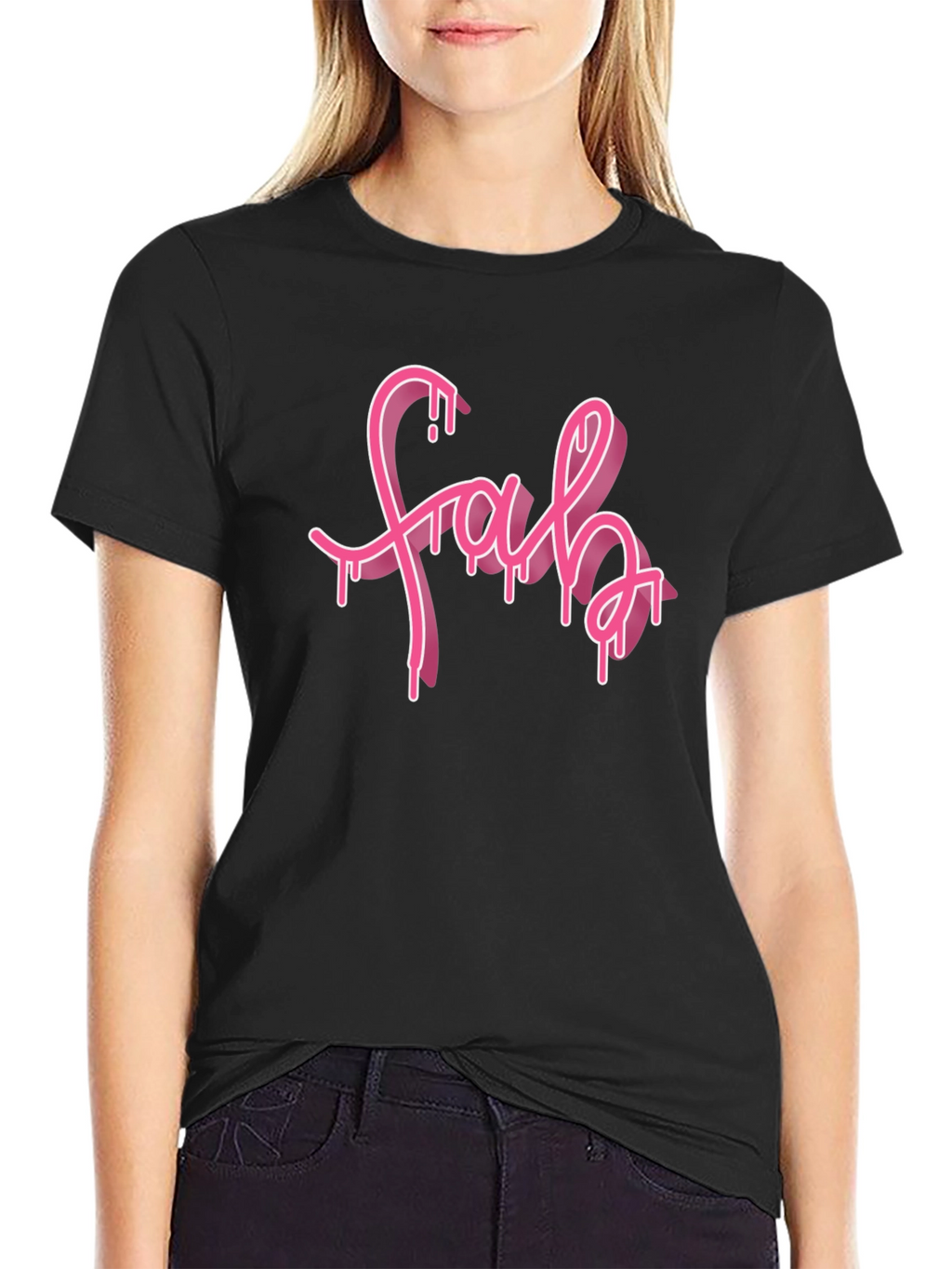 Fab Drip Tee - Trendy Graphic Black T-Shirt