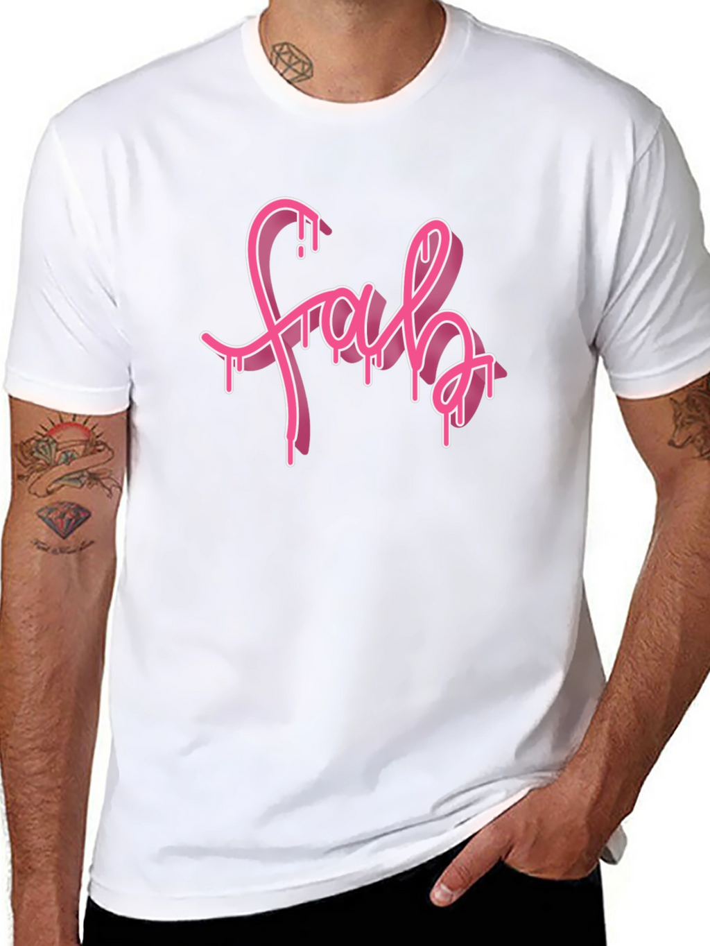 Fab Drip Tee - Trendy Graphic Black T-Shirt