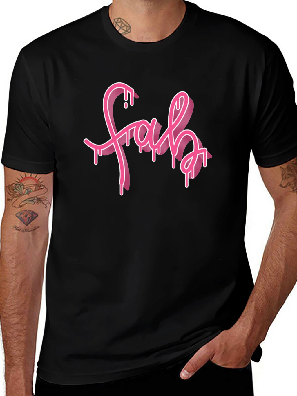 Fab Drip Tee - Trendy Graphic Black T-Shirt