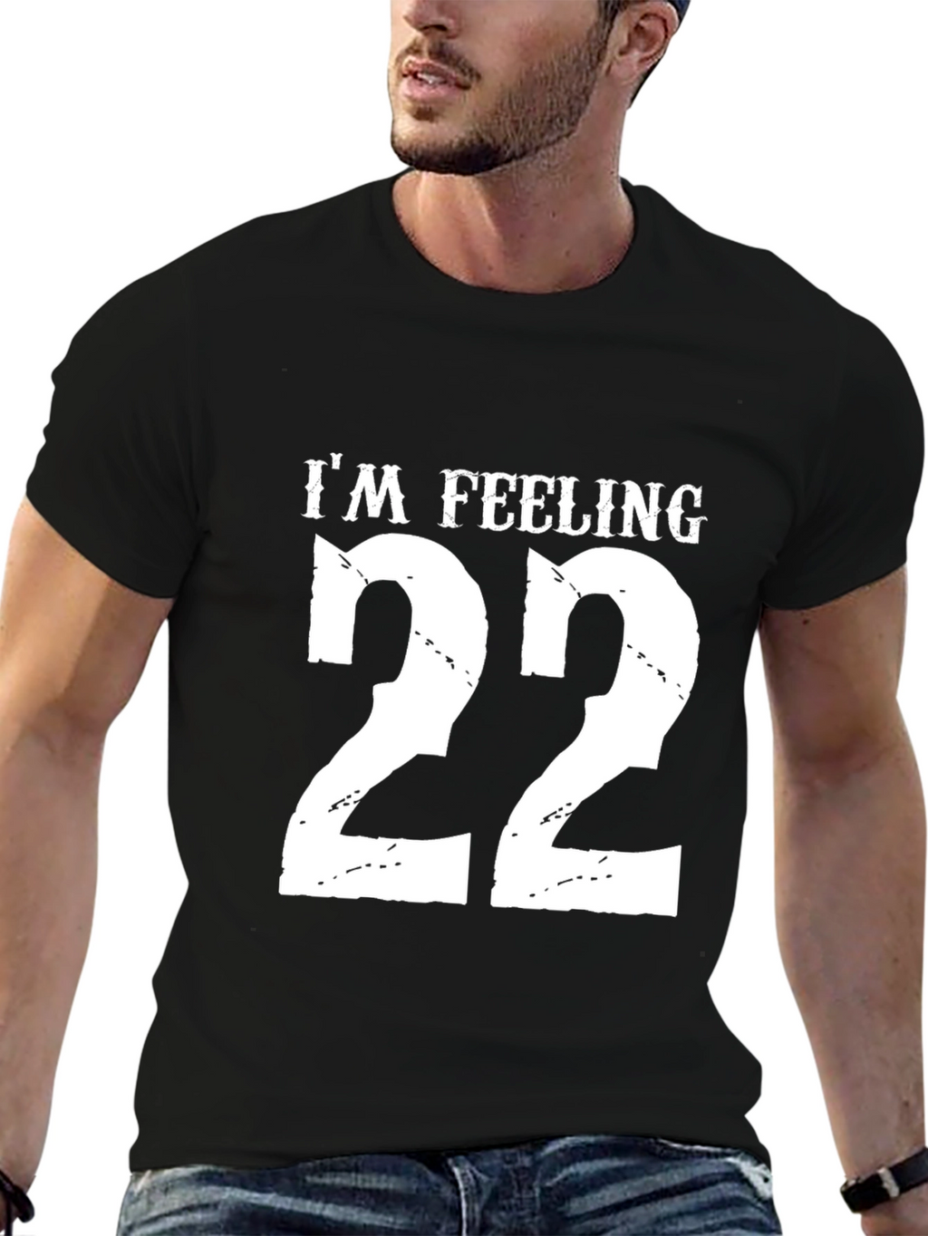 Im Feeling 22 Black Graphic Tee Shirt