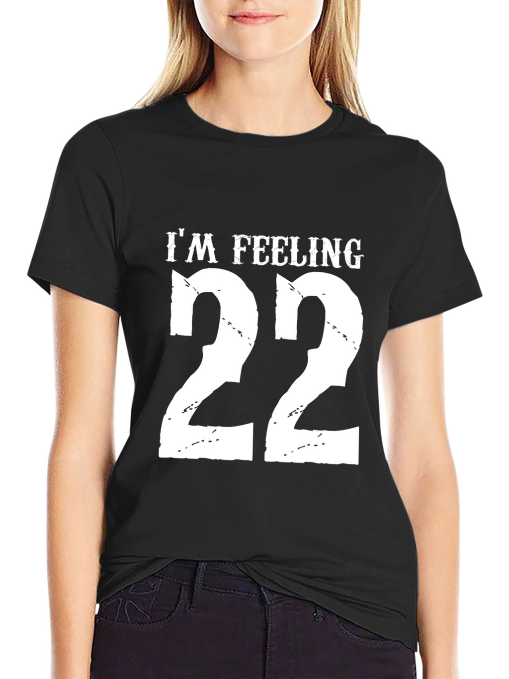Im Feeling 22 Black Graphic Tee Shirt