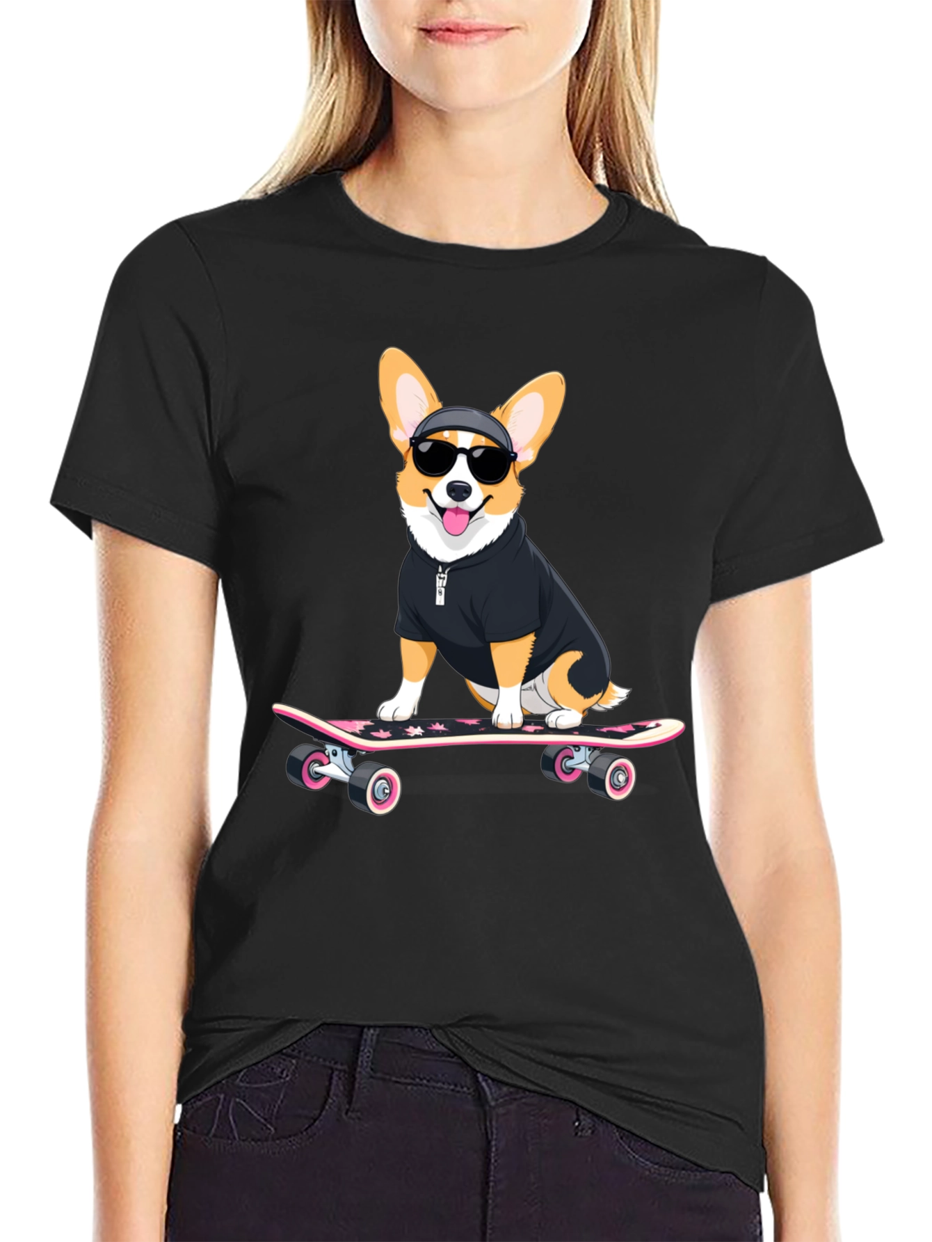 Cool Corgi Skateboard T-Shirt - Unique Graphic Tee
