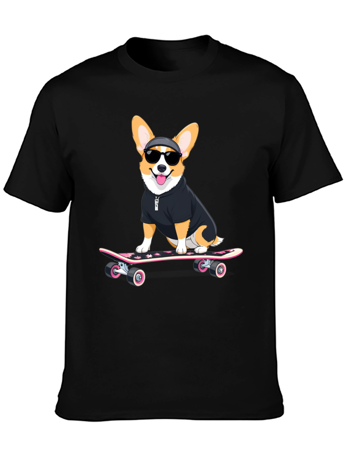 Cool Corgi Skateboard T-Shirt - Unique Graphic Tee
