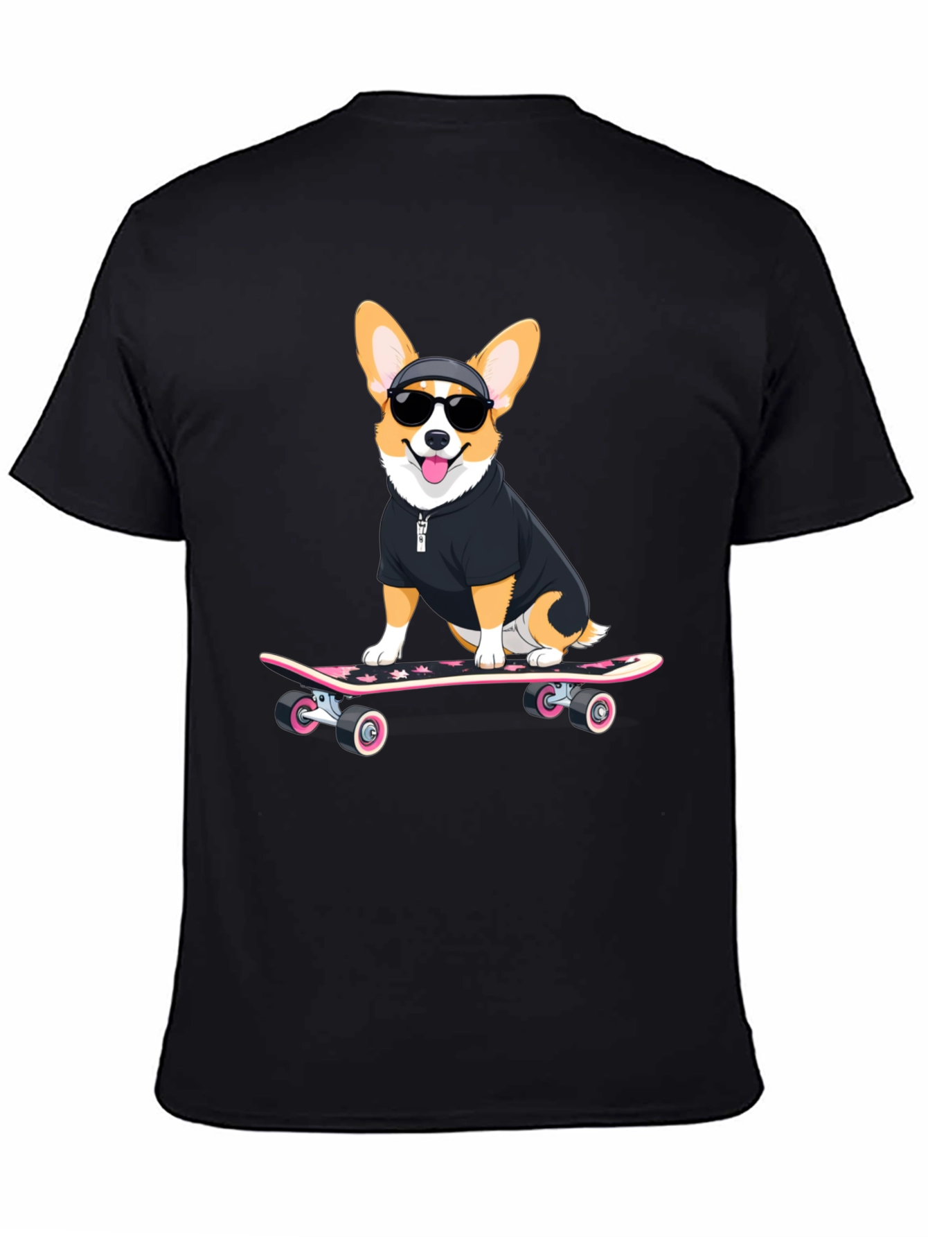 Cool Corgi Skateboard T-Shirt - Unique Graphic Tee