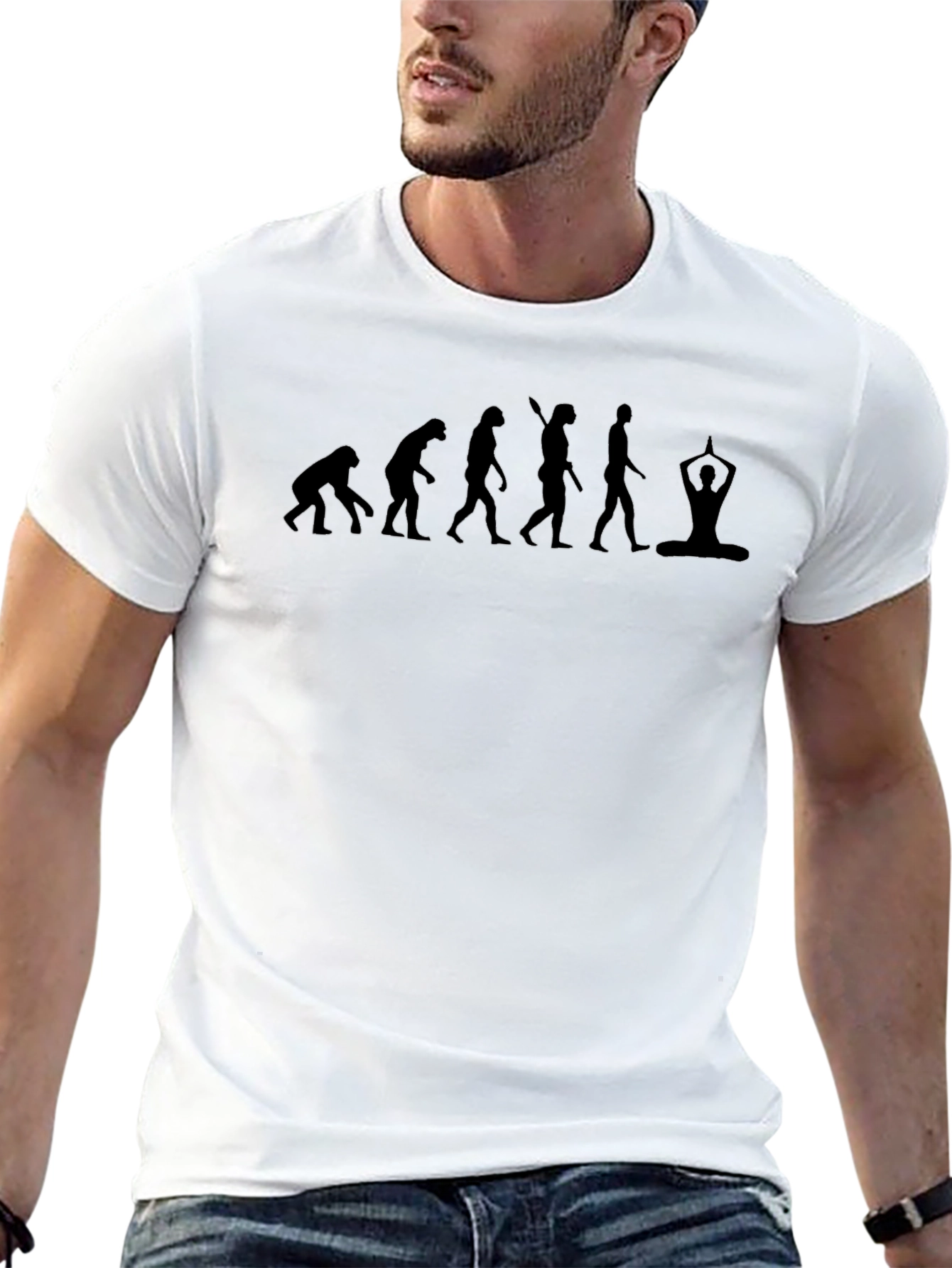 Evolution to Yoga Black Graphic T-Shirt