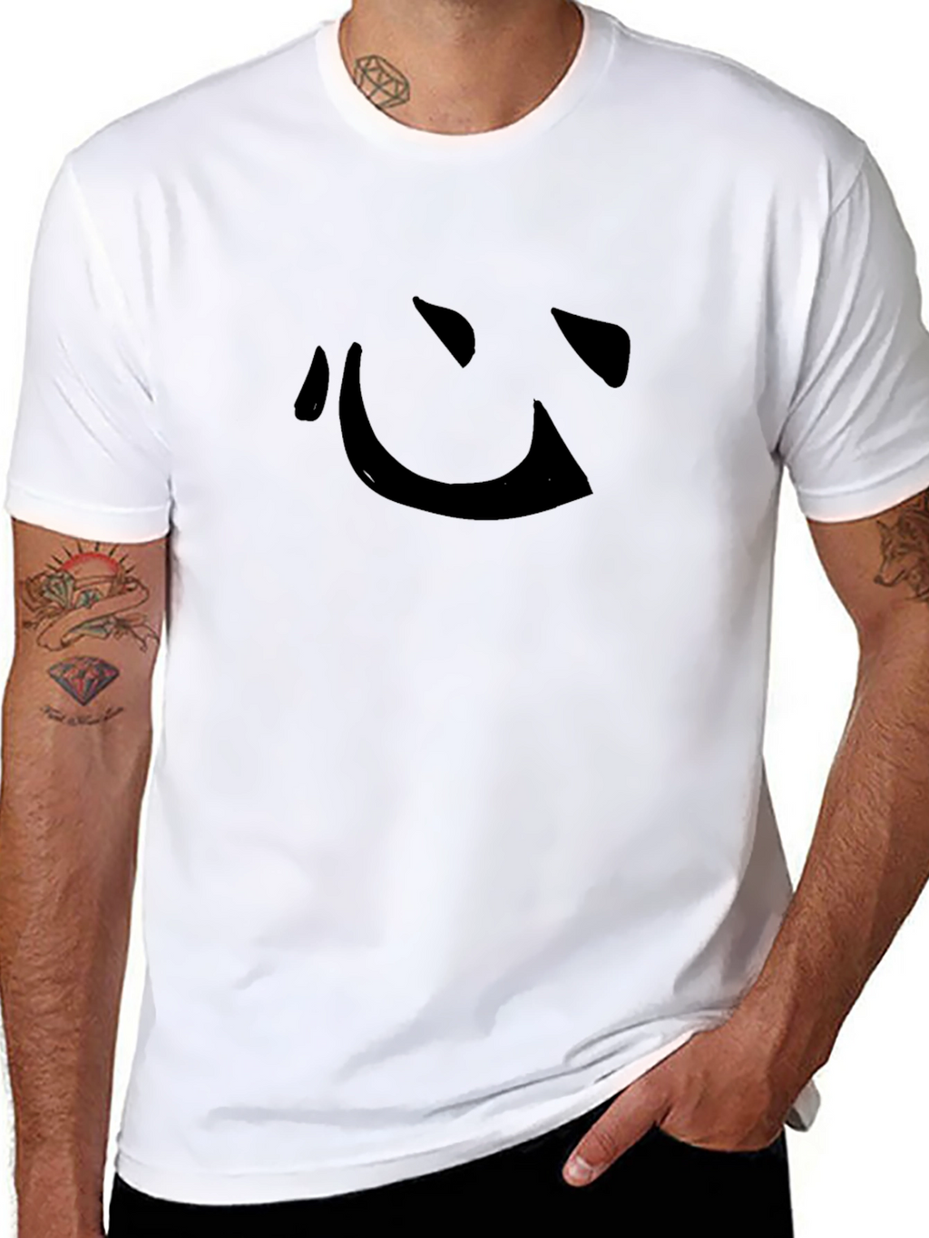 Black T-Shirt with Japanese Kanji Symbol