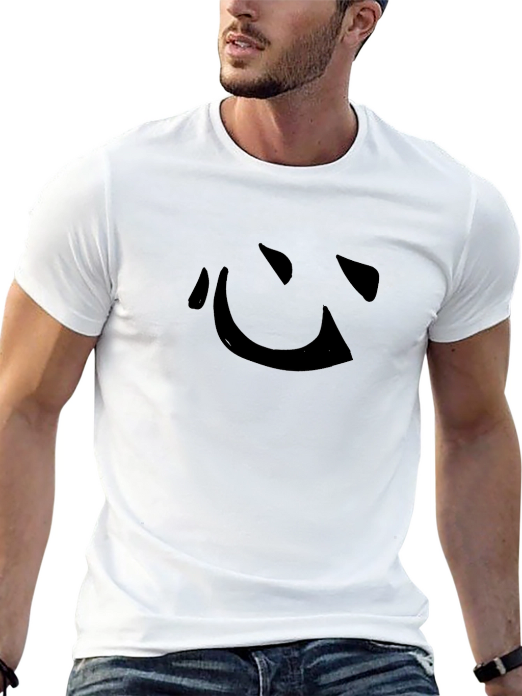Black T-Shirt with Japanese Kanji Symbol