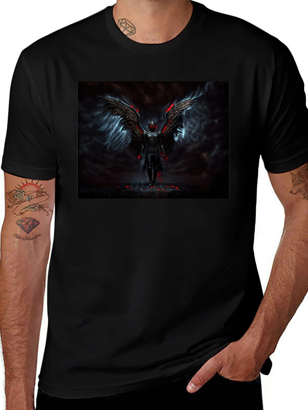 Dark Angel Wings T-Shirt Graphic Tee