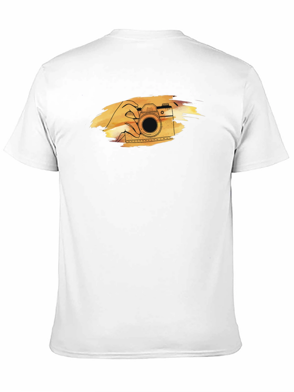 Retro Camera Graphic Tee - Black Cotton T-Shirt
