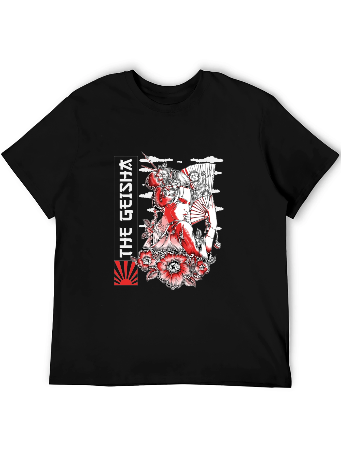 Geisha Graphic Print Black T-Shirt