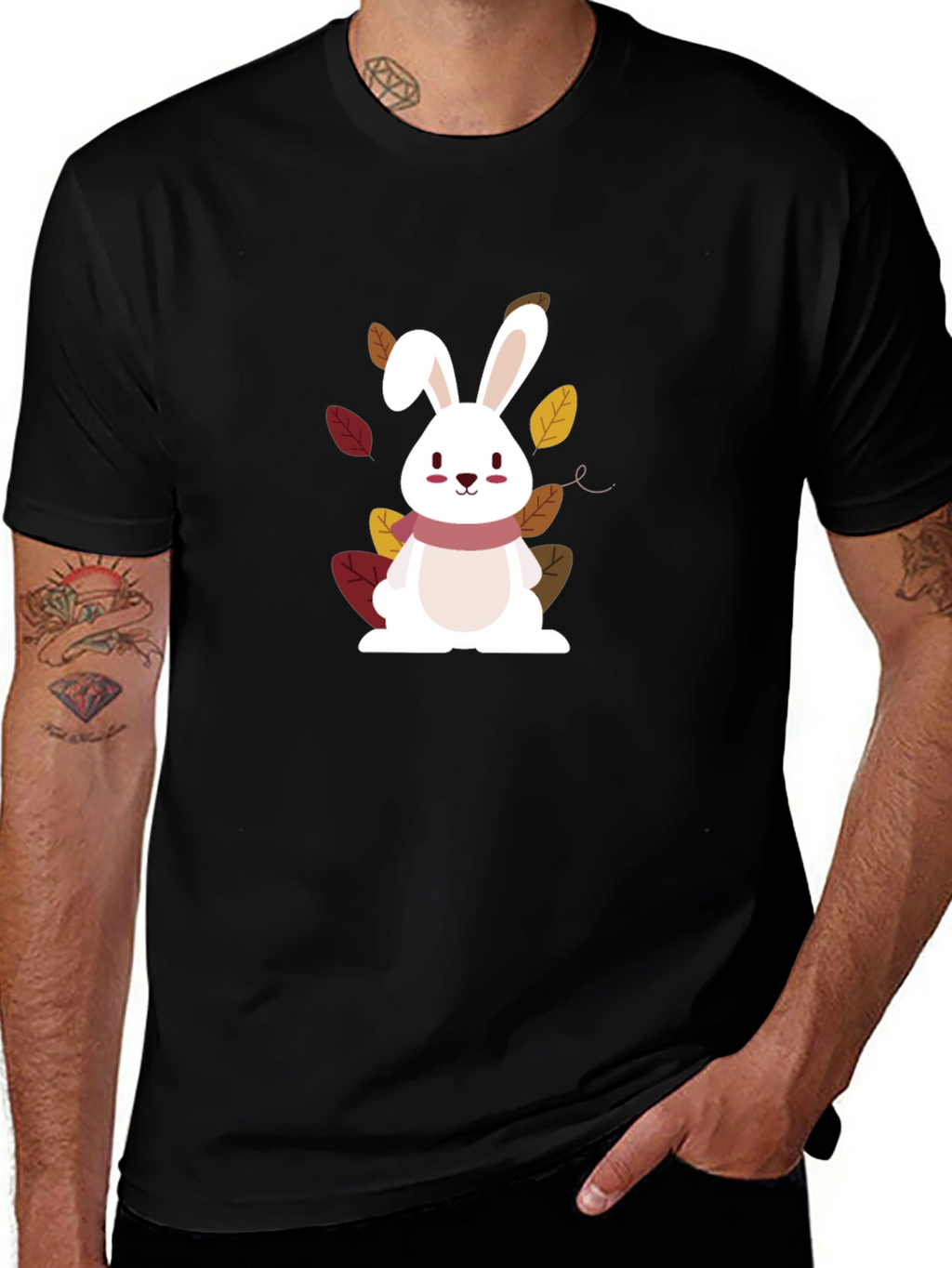 Cute Bunny Graphic Tee - Fall Edition