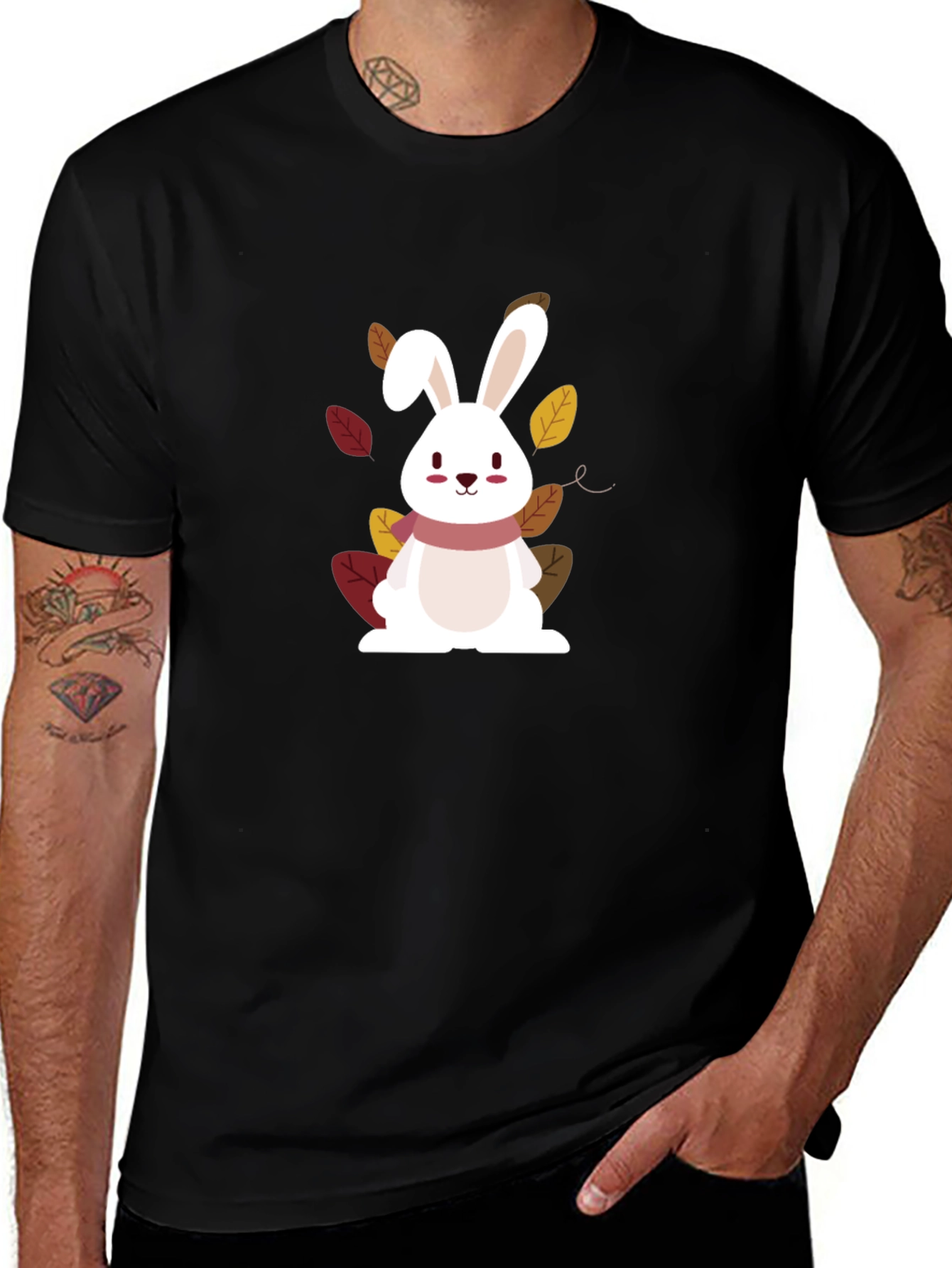 Cute Bunny Graphic Tee - Fall Edition