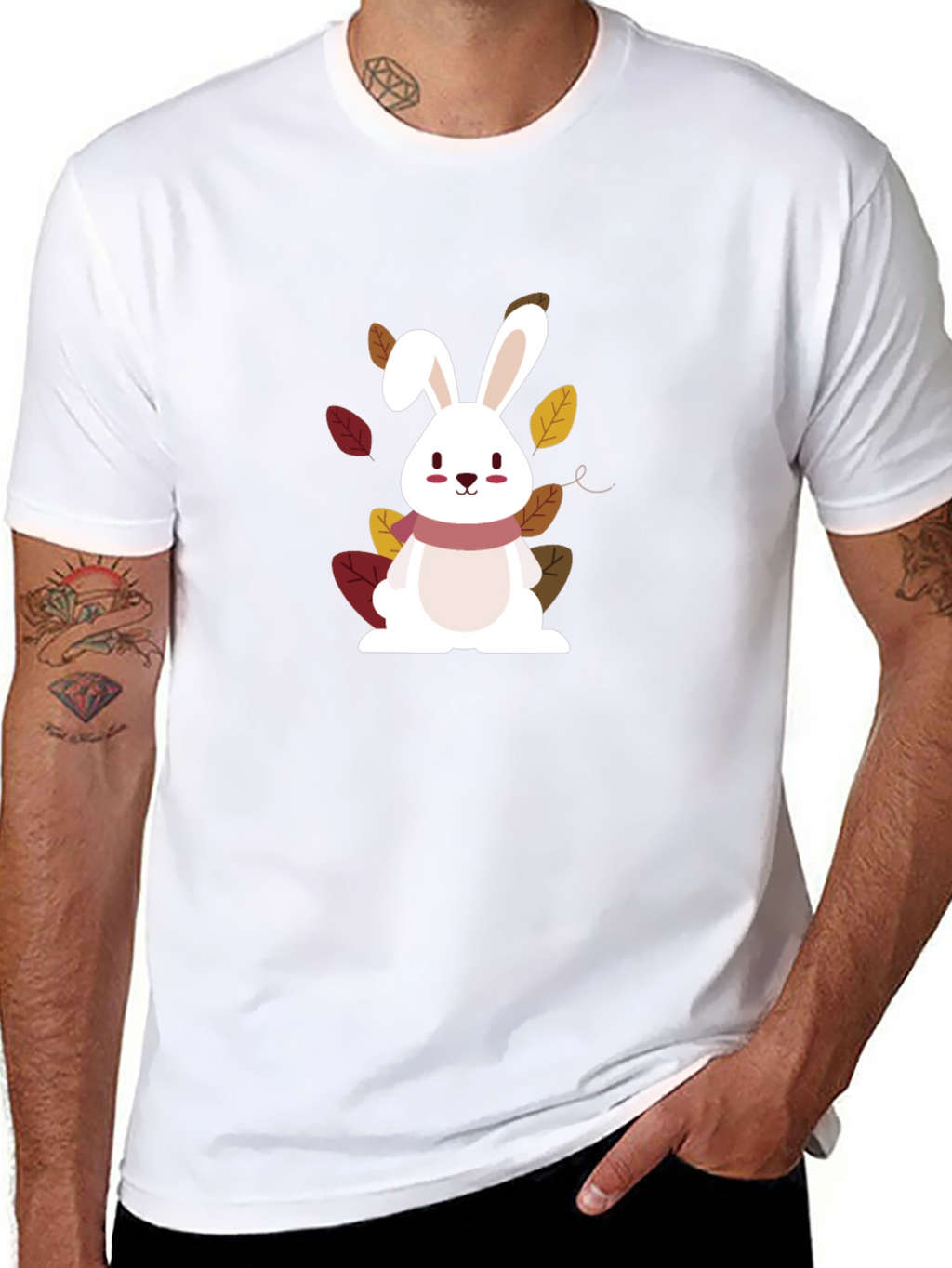 Cute Bunny Graphic Tee - Fall Edition