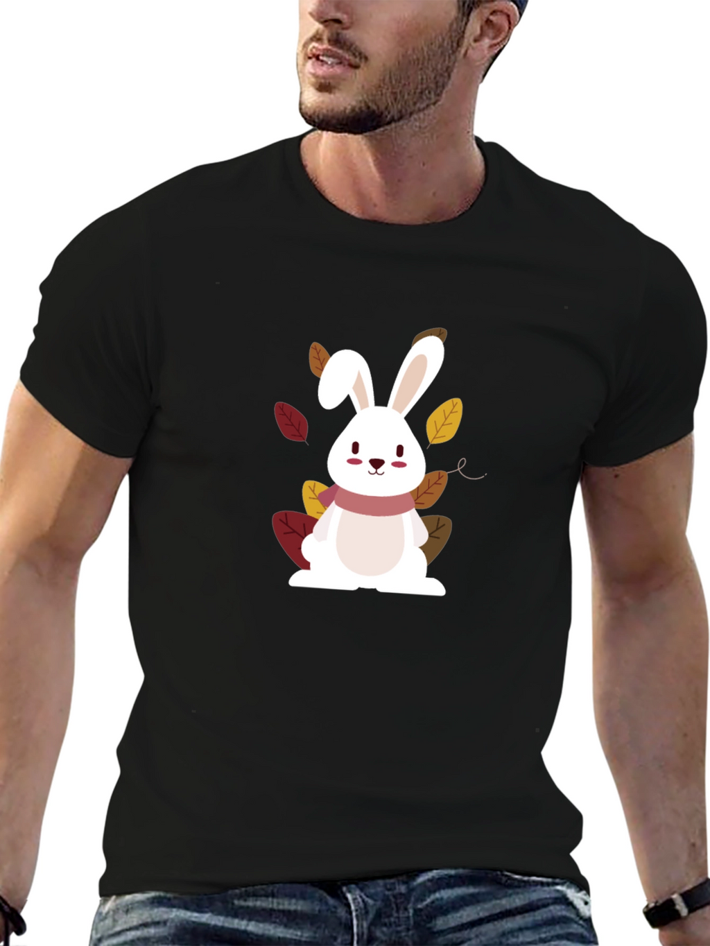 Cute Bunny Graphic Tee - Fall Edition