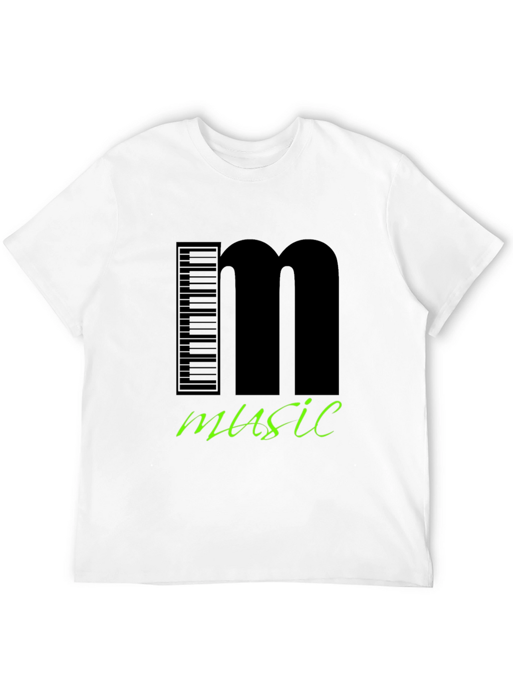 Music T-Shirt Keyboard and Letter M Design