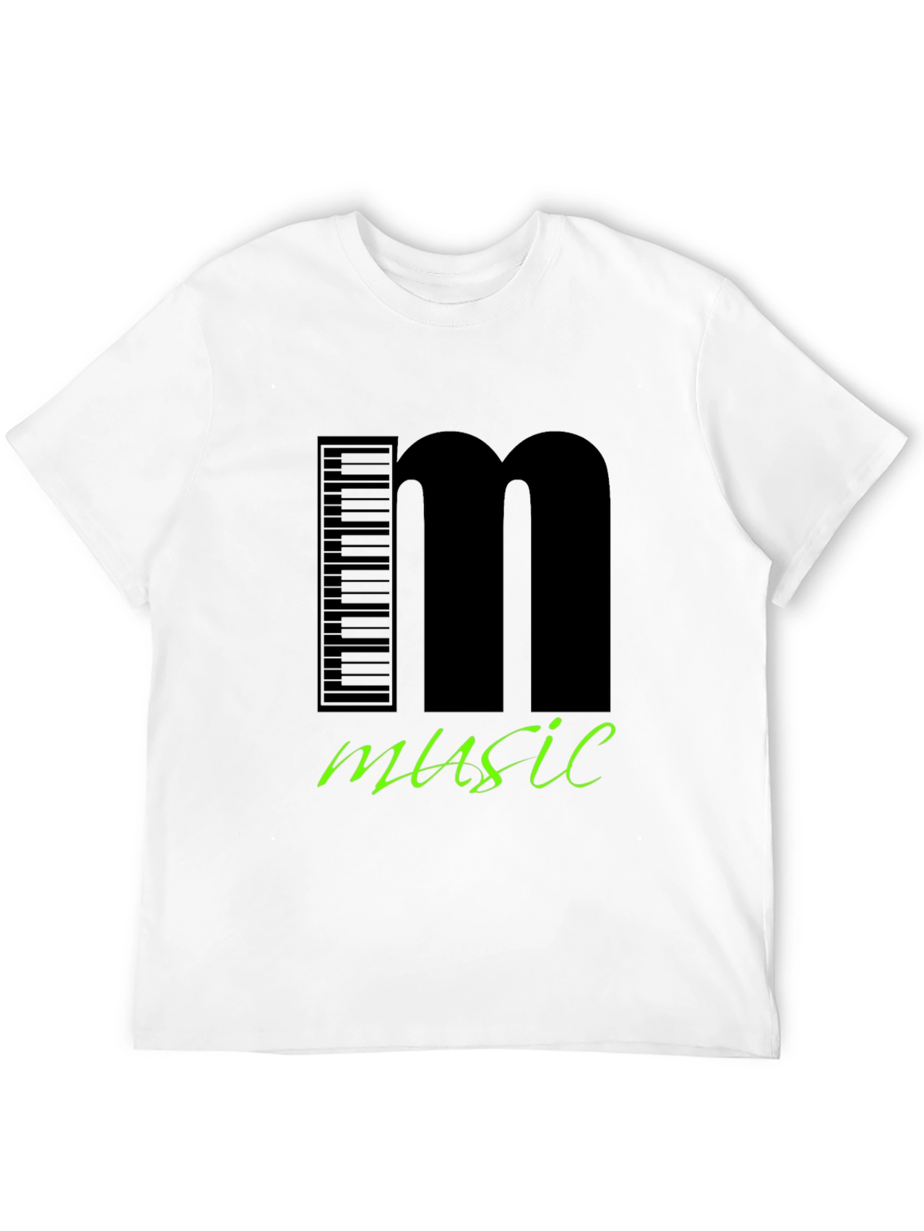 Music T-Shirt Keyboard and Letter M Design