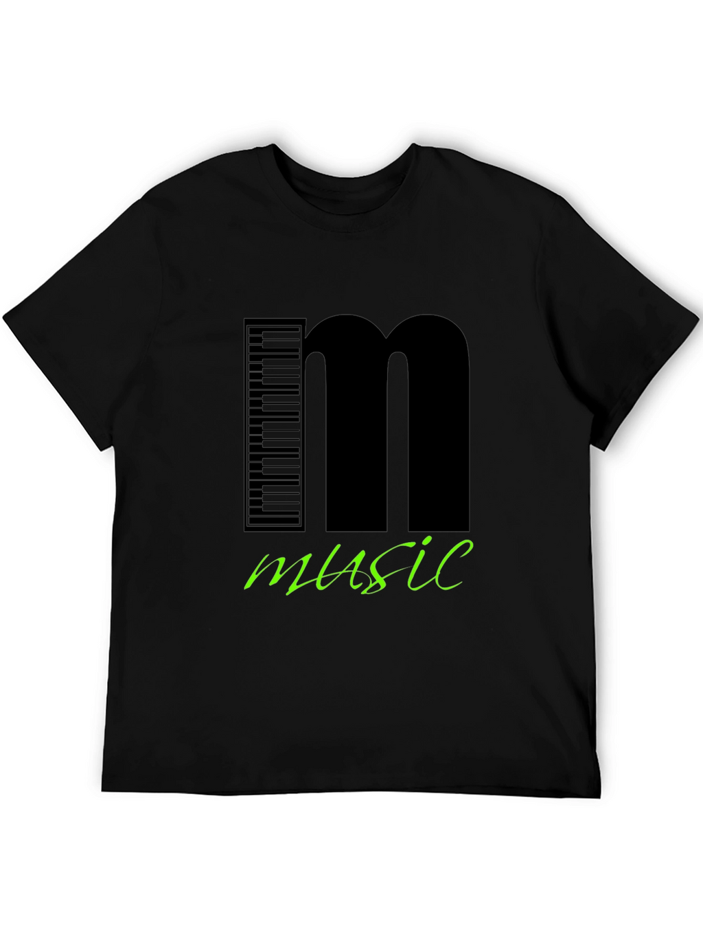 Music T-Shirt Keyboard and Letter M Design