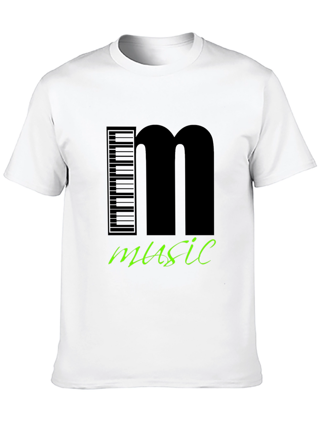 Music T-Shirt Keyboard and Letter M Design
