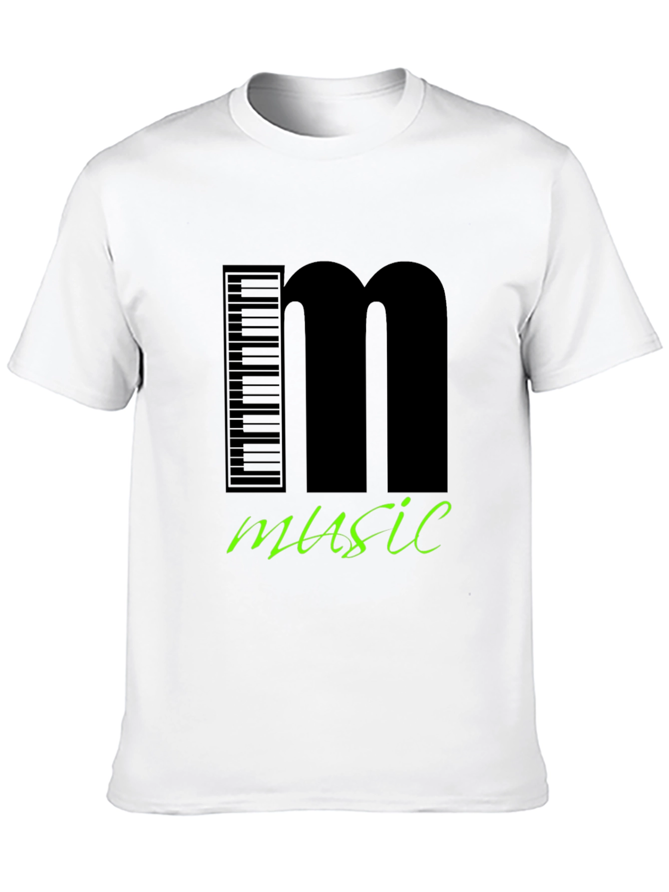 Music T-Shirt Keyboard and Letter M Design