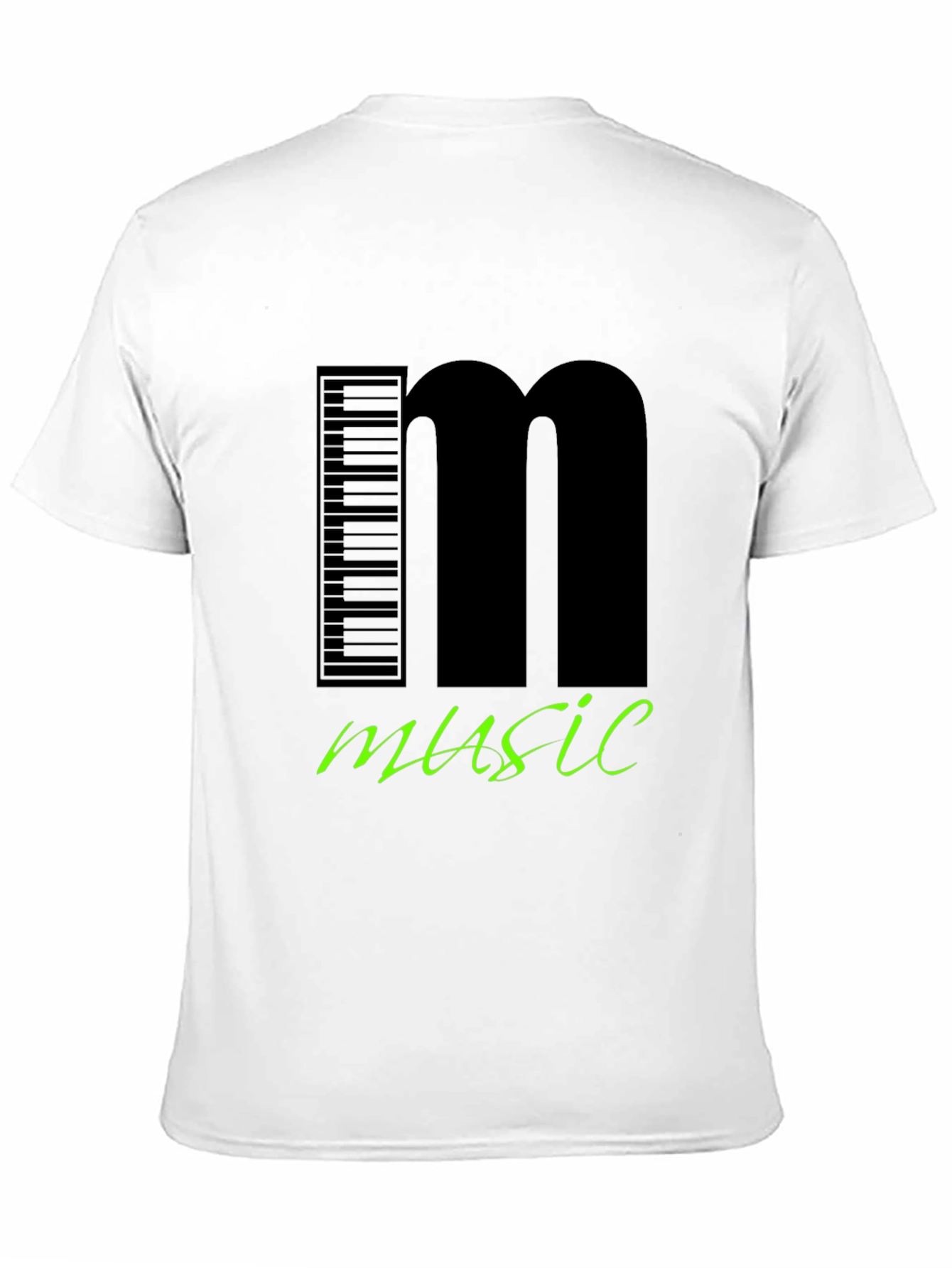 Music T-Shirt Keyboard and Letter M Design