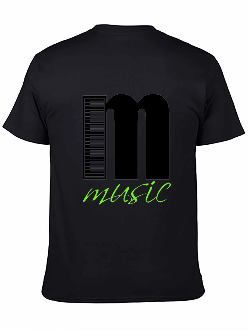 Music T-Shirt Keyboard and Letter M Design