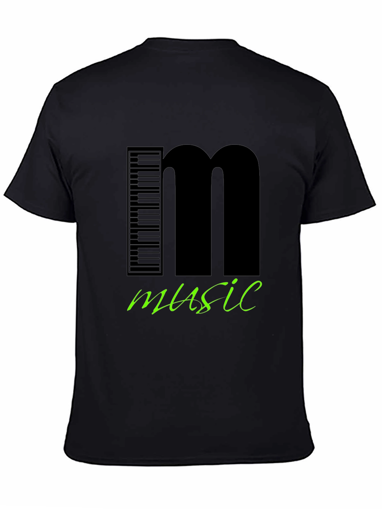 Music T-Shirt Keyboard and Letter M Design