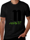 Music T-Shirt Keyboard and Letter M Design