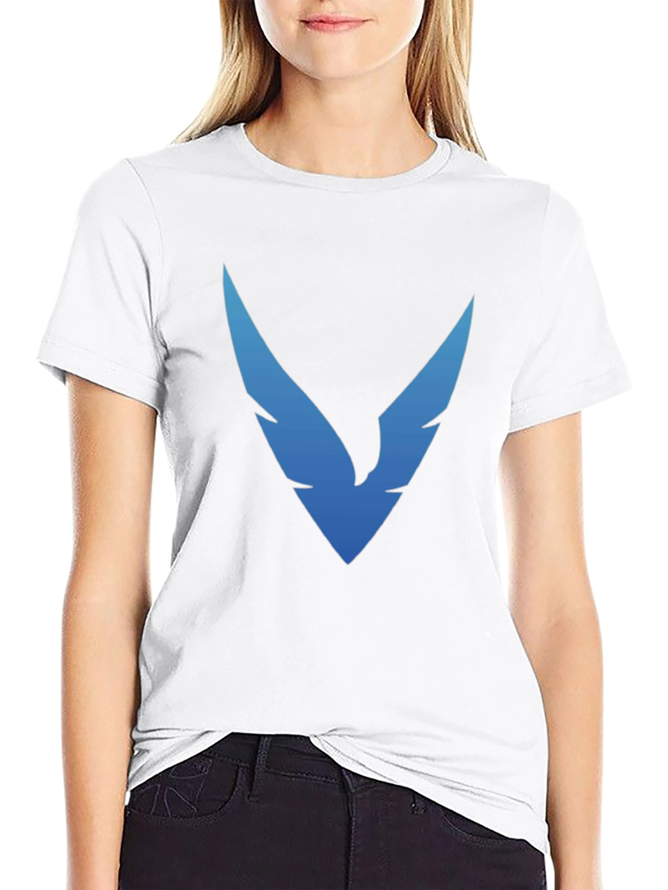 Black T-Shirt with Blue Winged Logo