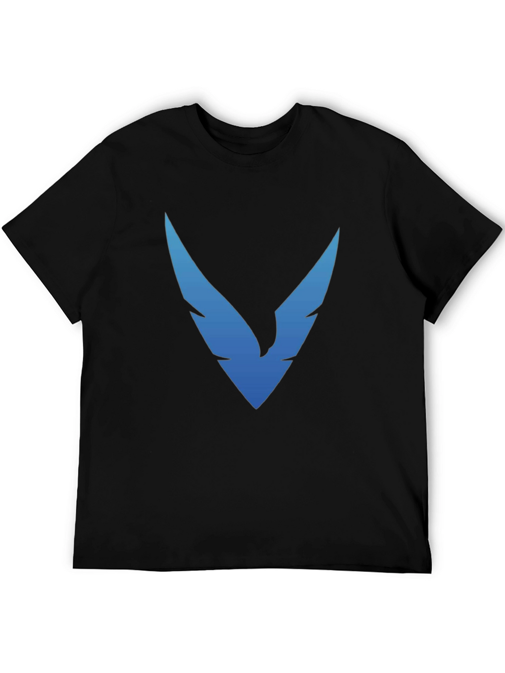 Black T-Shirt with Blue Winged Logo