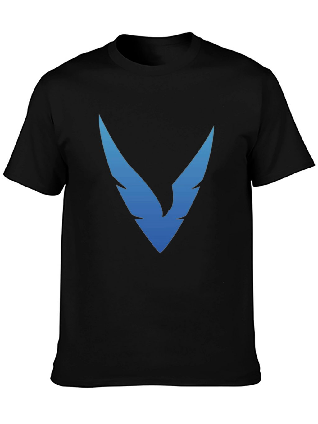 Black T-Shirt with Blue Winged Logo
