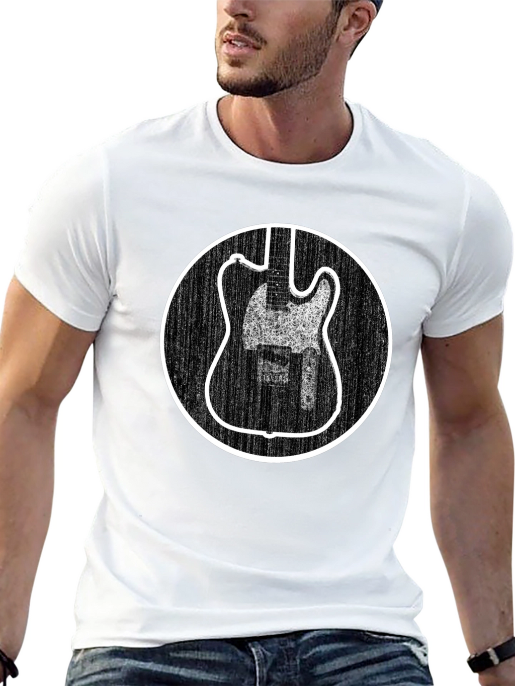 Electric Guitar Graphic Tee - Black