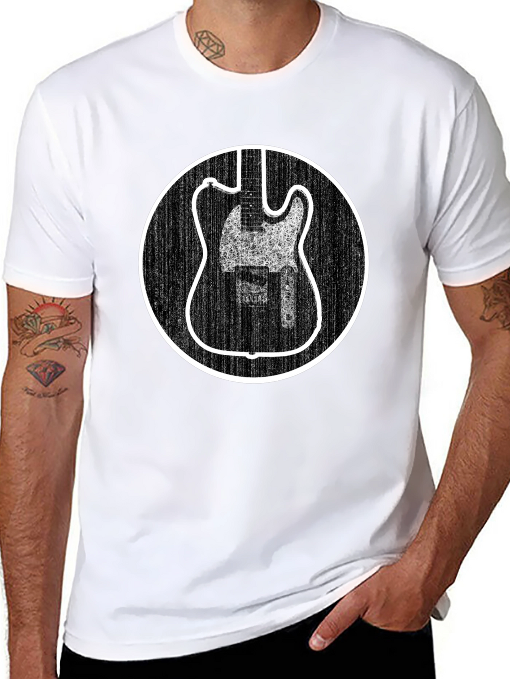 Electric Guitar Graphic Tee - Black