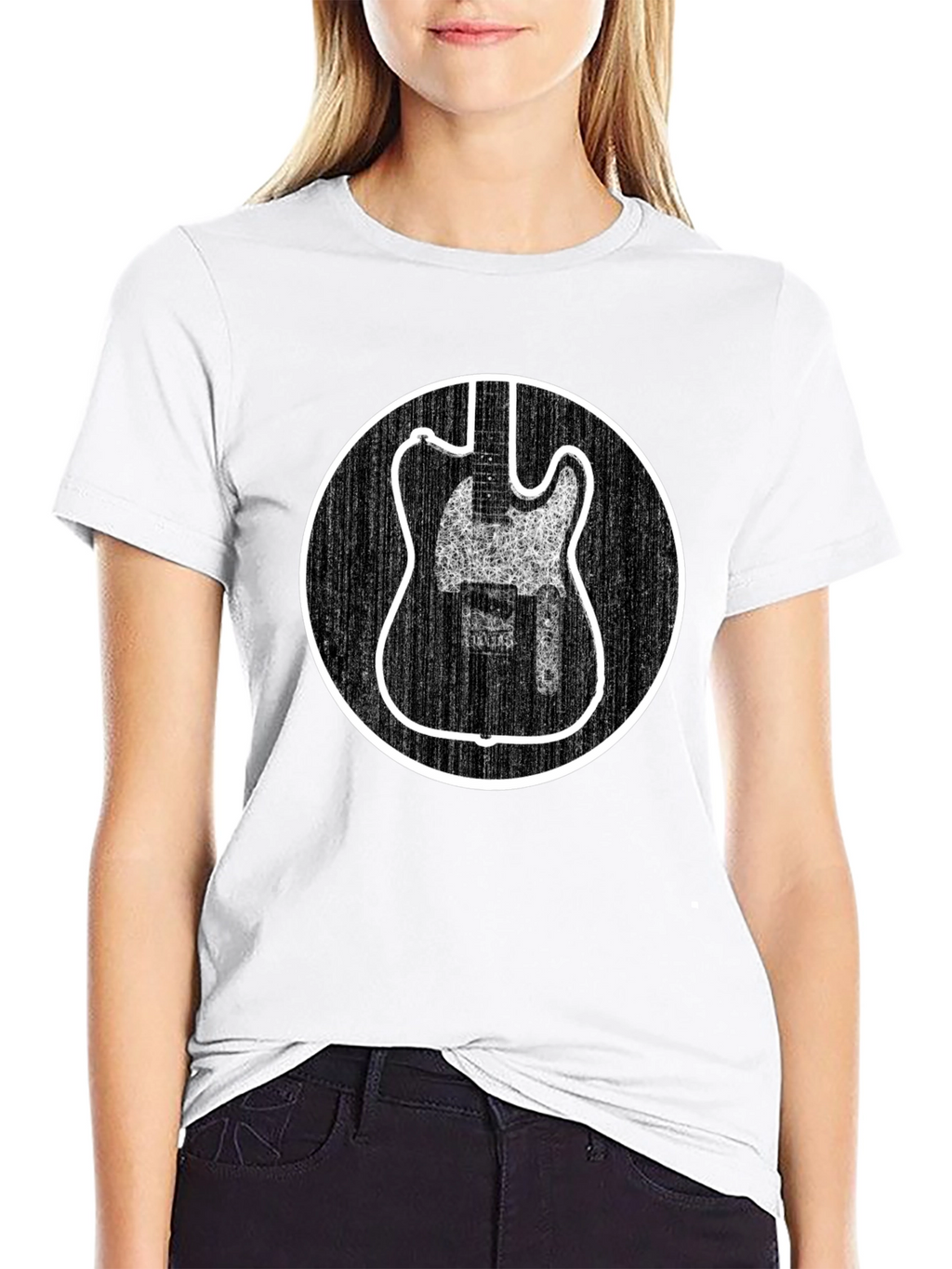 Electric Guitar Graphic Tee - Black