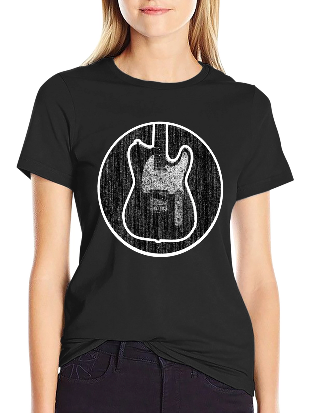 Electric Guitar Graphic Tee - Black