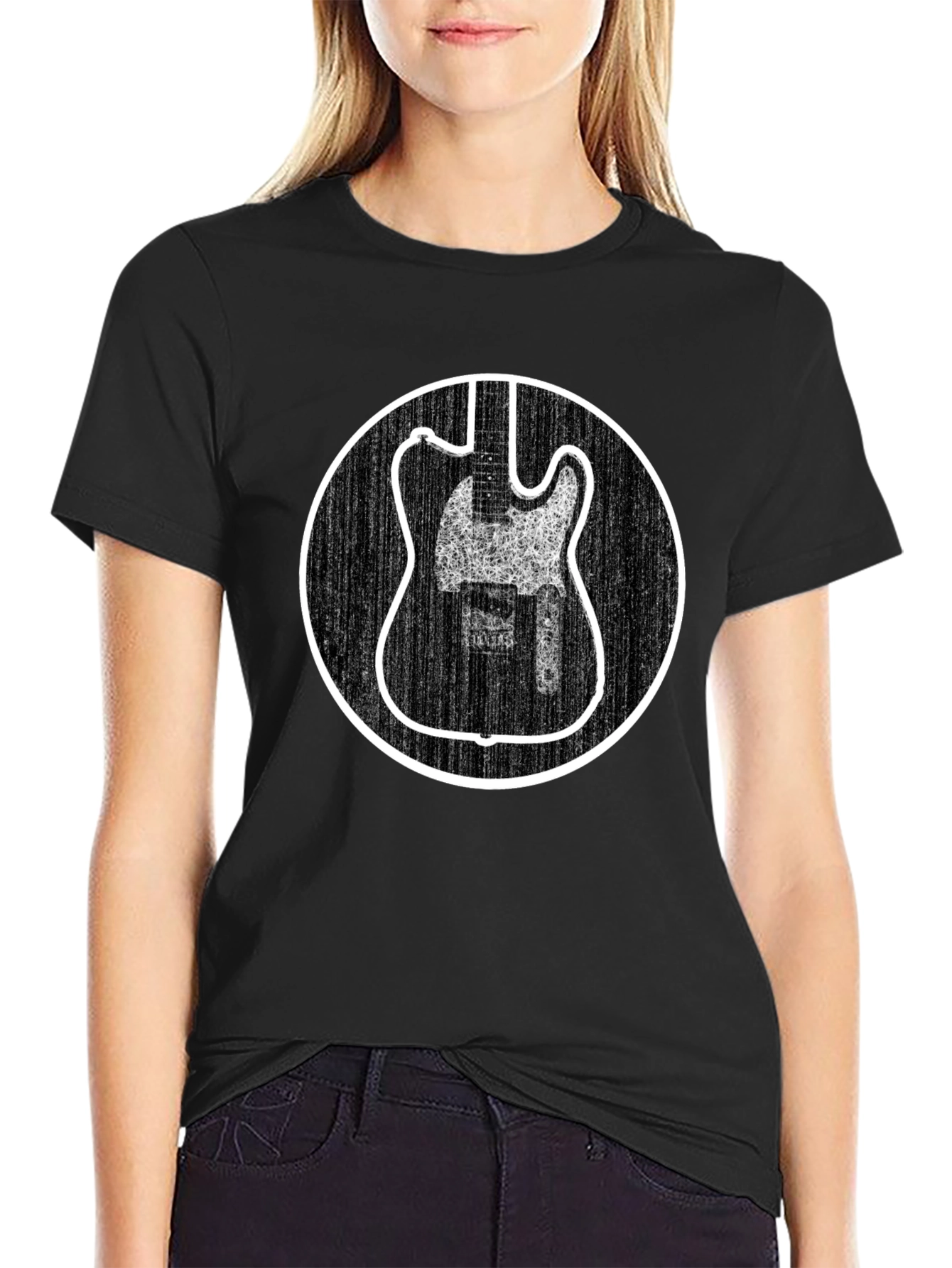 Electric Guitar Graphic Tee - Black