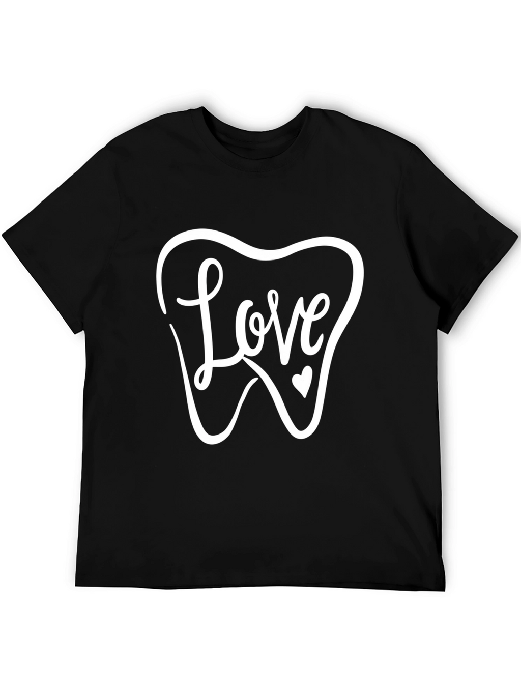 Dentist Love Tooth Graphic T-Shirt - Black