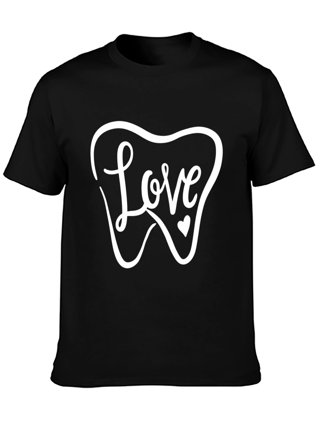 Dentist Love Tooth Graphic T-Shirt - Black
