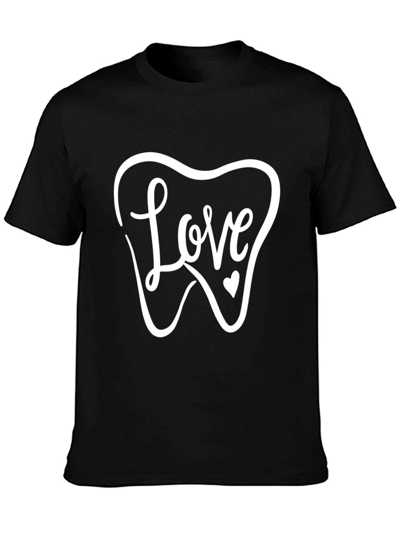 Dentist Love Tooth Graphic T-Shirt - Black