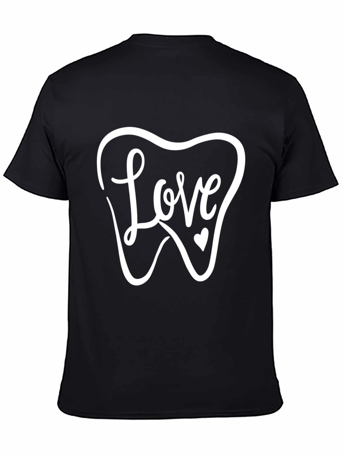 Dentist Love Tooth Graphic T-Shirt - Black