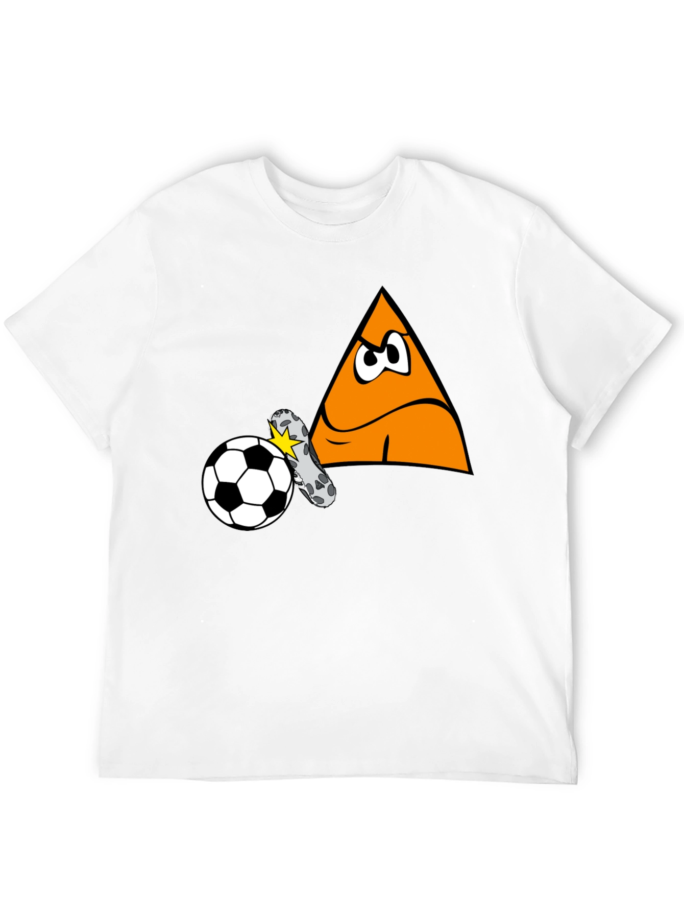 Funny Triangle Soccer Kick Black T-Shirt