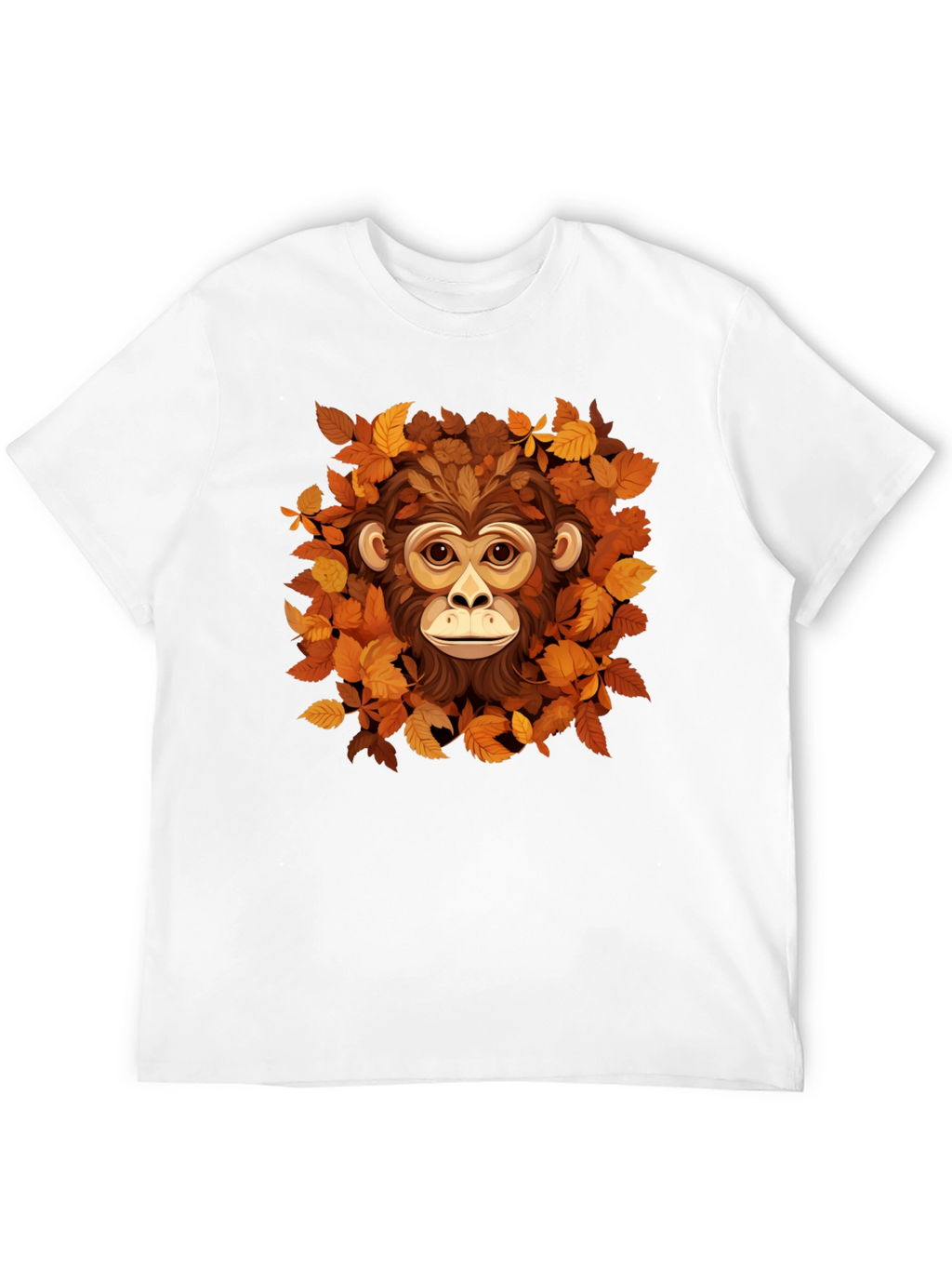 Monkey Autumn Leaves Graphic Tee