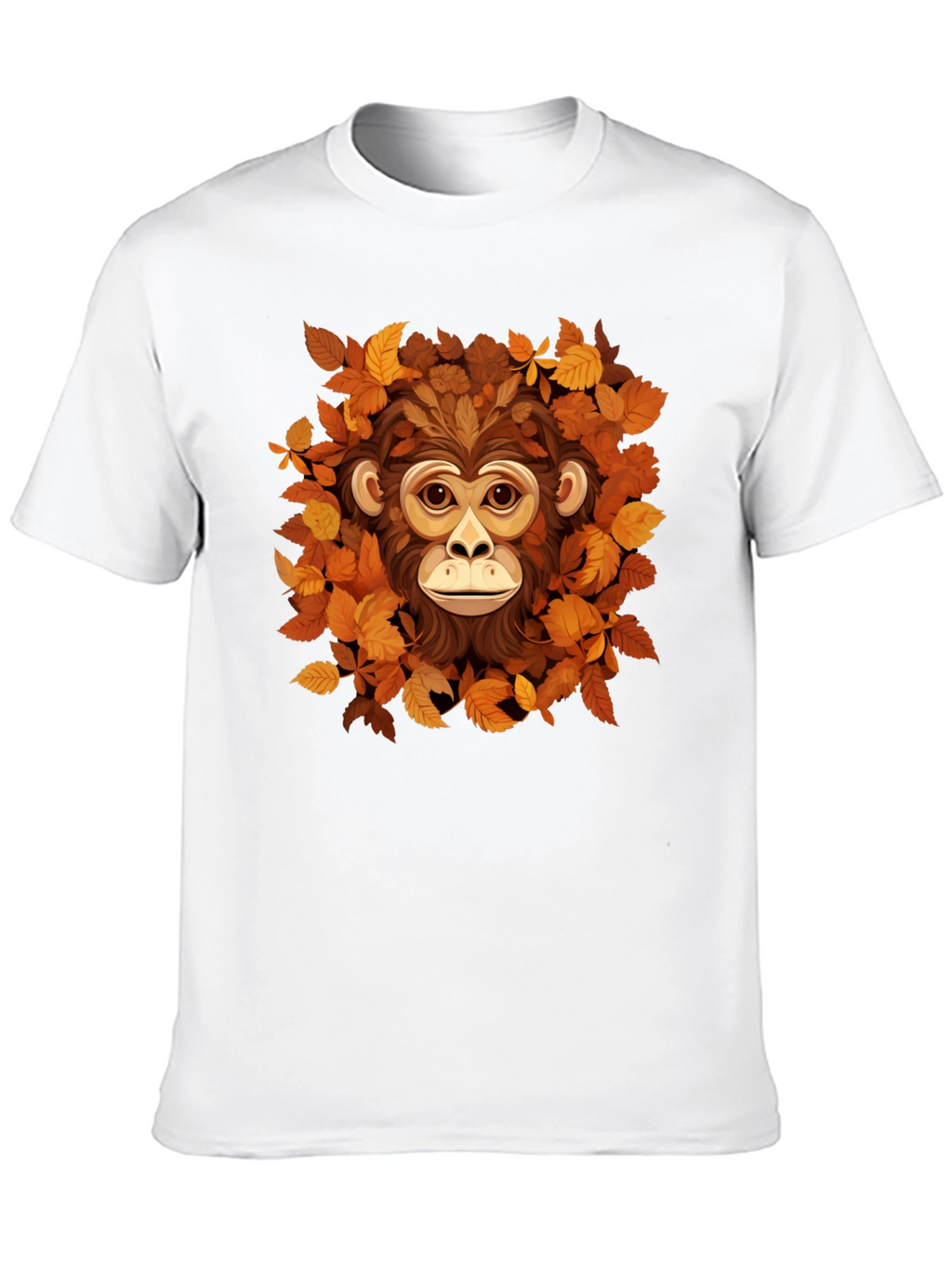 Monkey Autumn Leaves Graphic Tee