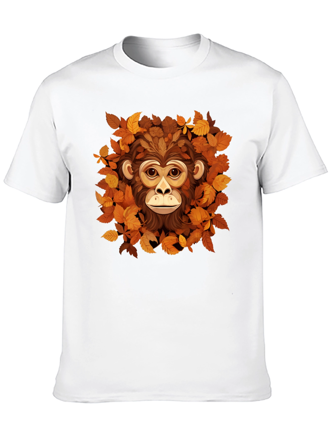 Monkey Autumn Leaves Graphic Tee