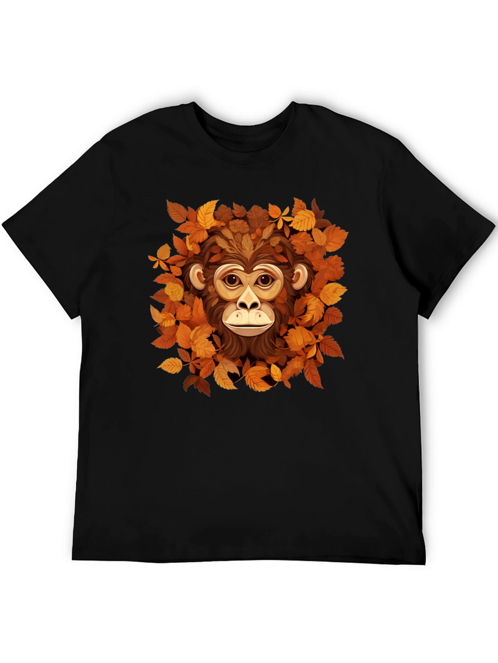 Monkey Autumn Leaves Graphic Tee