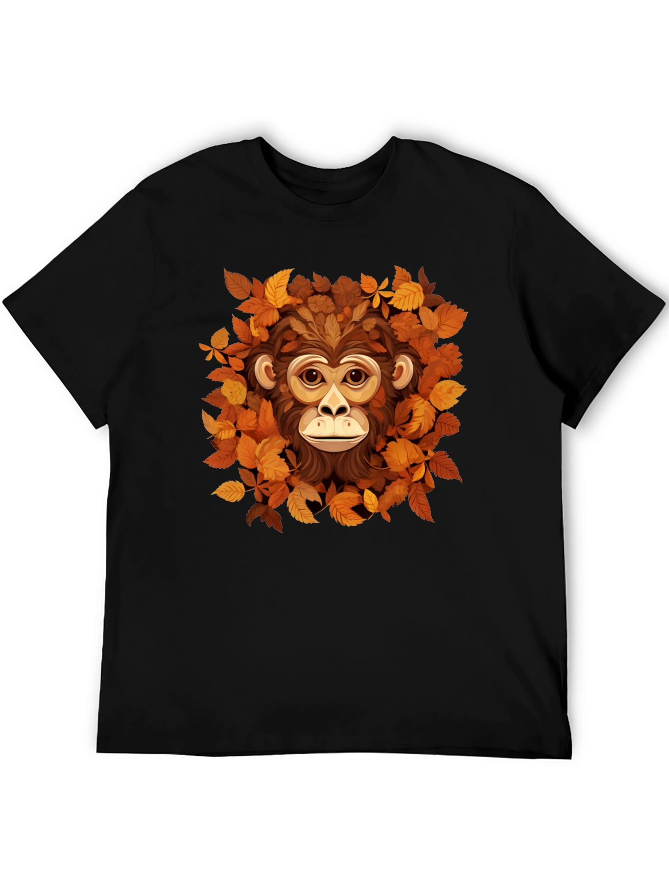 Monkey Autumn Leaves Graphic Tee