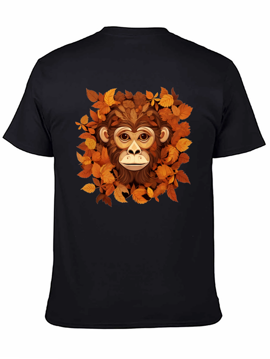 Monkey Autumn Leaves Graphic Tee