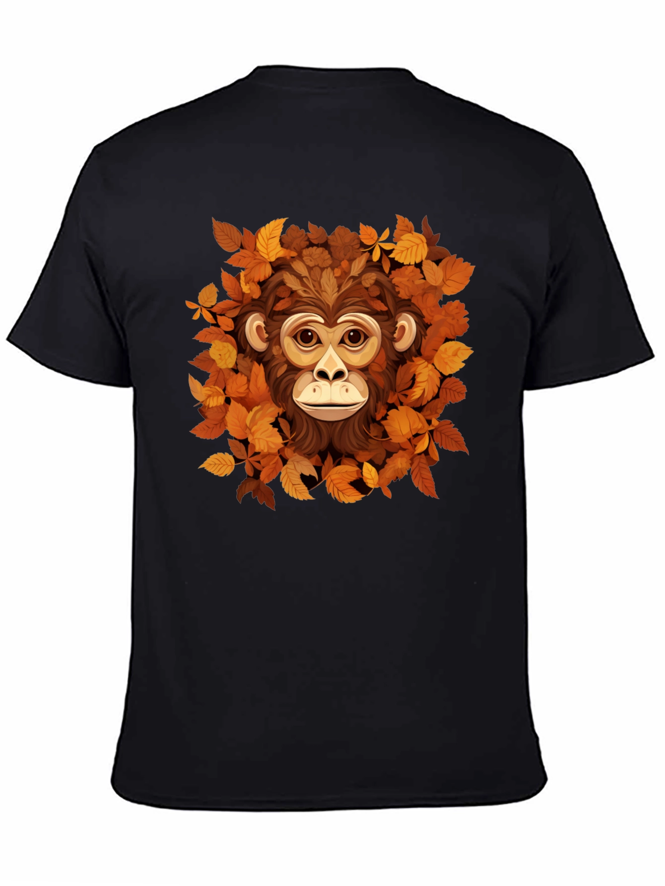 Monkey Autumn Leaves Graphic Tee