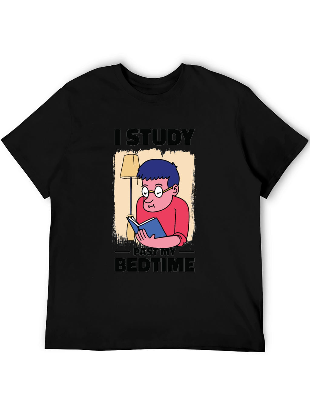 I Study Past My Bedtime Black T-Shirt