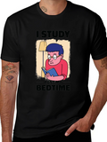 I Study Past My Bedtime Black T-Shirt